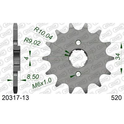 AFAM Stalen Voorzijdige Kettingwiel - 20317520 - Duurzaam AFAM Stalen Voorzijdige Kettingwiel - 20317520 - Duurzaam
