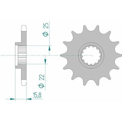 AFAM Stål kedjespindel 24508 - 525 Motorcykelöverföring AFAM Stål kedjespindel 24508 - 525 Motorcykelöverföring