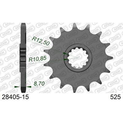 AFAM Stål standard framkugghjul 28405 - 525 AFAM Stål standard framkugghjul 28405 - 525