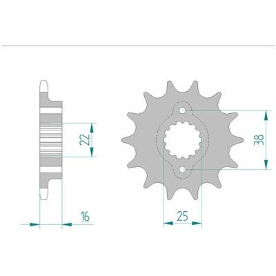 AFAM Model 52604 - 520 Stalen Voorwielkettingwiel AFAM Model 52604 - 520 Stalen Voorwielkettingwiel