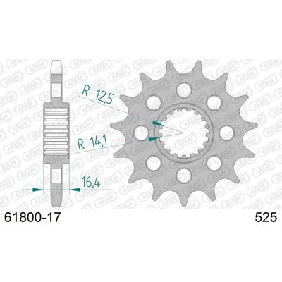 AFAM Steel 61800 Front Sprocket - Unisex Motorcycle Part AFAM Steel 61800 Front Sprocket - Unisex Motorcycle Part