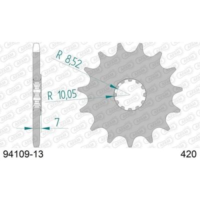 AFAM Stålkjedehjul 94109 - 420 - 13 tenner - Motorsykkelskive AFAM Stålkjedehjul 94109 - 420 - 13 tenner - Motorsykkelskive