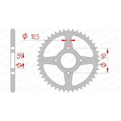 Couronne arrière en acier AFAM 10221 - 520 - Unisexe - Pièce de moto Couronne arrière en acier AFAM 10221 - 520 - Unisexe - Pièce de moto