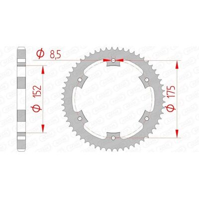 Afam Bakre tannhjul 12207 - 428 - Stål - Motorsykkel Afam Bakre tannhjul 12207 - 428 - Stål - Motorsykkel