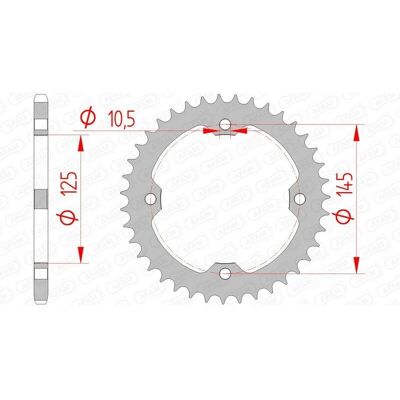 AFAM Stalen Achtertandwiel - 12407 - Duurzaam motorfietsonderdeel AFAM Stalen Achtertandwiel - 12407 - Duurzaam motorfietsonderdeel