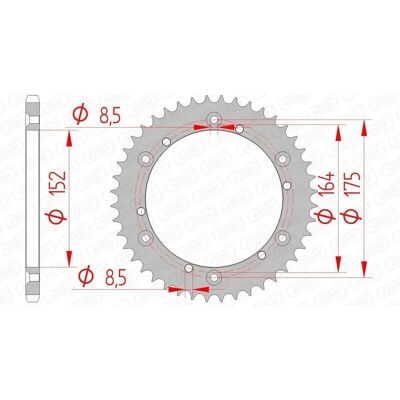 AFAM Stalen Standaard Achtertandwiel - 12500-520 - Duurzaam motoronderdeel AFAM Stalen Standaard Achtertandwiel - 12500-520 - Duurzaam motoronderdeel