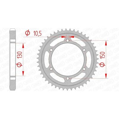 AFAM Steel Standard Rear Sprocket - 530 Chain - Motorcycle Part AFAM Steel Standard Rear Sprocket - 530 Chain - Motorcycle Part