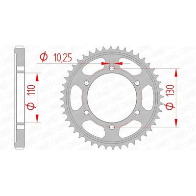 AFAM Stalen Achtertandwiel - 530, Unisex - Motorradzadelstuk AFAM Stalen Achtertandwiel - 530, Unisex - Motorradzadelstuk