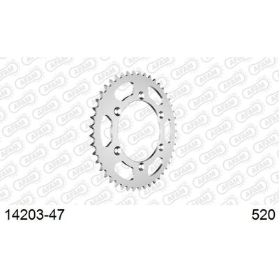 AFAM Steel Rear Sprocket 14203 - 520 Unisex - Rear Sprocket AFAM Steel Rear Sprocket 14203 - 520 Unisex - Rear Sprocket