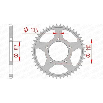 Corona posteriore in acciaio AFAM 14405 - 520 - Unisex - Pezzo moto Corona posteriore in acciaio AFAM 14405 - 520 - Unisex - Pezzo moto