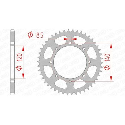 Couronne arrière en acier AFAM 16600 - 520 - Unisexe - Pièce de moto Couronne arrière en acier AFAM 16600 - 520 - Unisexe - Pièce de moto