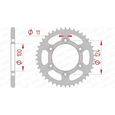 Pignone posteriore in acciaio AFAM 50602 - Resistente Compatibile Ducati Pignone posteriore in acciaio AFAM 50602 - Resistente Compatibile Ducati