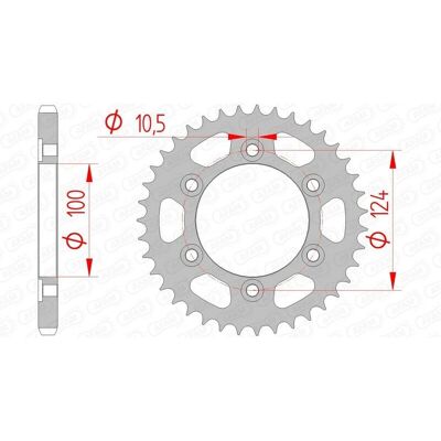 Corona posteriore in acciaio AFAM 525 38 denti - Trasmissione moto Corona posteriore in acciaio AFAM 525 38 denti - Trasmissione moto