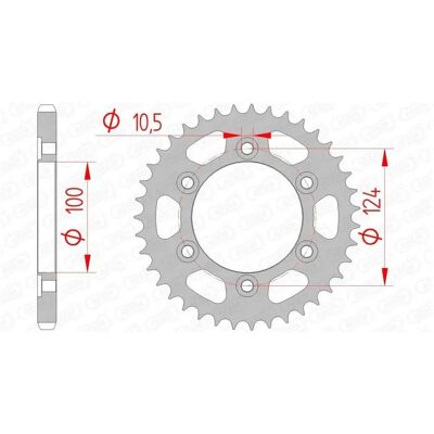 AFAM Steel Standard Rear Sprocket - 525, Unisex - Rear Sprocket AFAM Steel Standard Rear Sprocket - 525, Unisex - Rear Sprocket