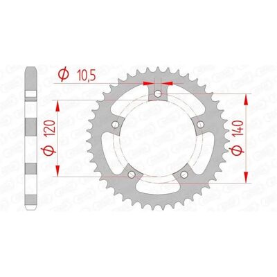 AFAM Standaard Rvs Achtertandwiel 86500 - 525 - Unisex AFAM Standaard Rvs Achtertandwiel 86500 - 525 - Unisex