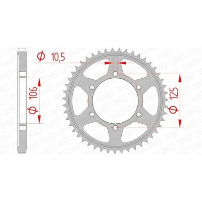 AFAM Modell 86605 Stål bakre kjedehjul for 525 kjede - Motorsykkeldel AFAM Modell 86605 Stål bakre kjedehjul for 525 kjede - Motorsykkeldel