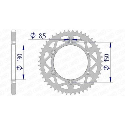 AFAM Yamaha YZF 250 Aluminium Kettenrad - 50 Zähne, 520 Kette, Langlebig AFAM Yamaha YZF 250 Aluminium Kettenrad - 50 Zähne, 520 Kette, Langlebig