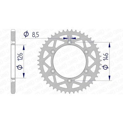 AFAM Aluminium Achtertandwiel 15203 - 520 - Unisex AFAM Aluminium Achtertandwiel 15203 - 520 - Unisex