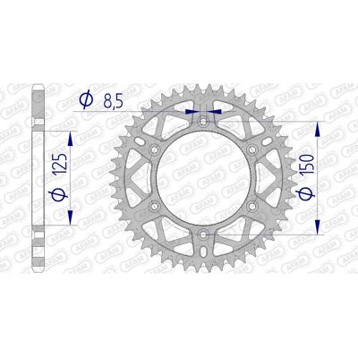 AFAM Aluminium-Hinterradzahnrad - Leicht, Selbstreinigend, für Motocross AFAM Aluminium-Hinterradzahnrad - Leicht, Selbstreinigend, für Motocross
