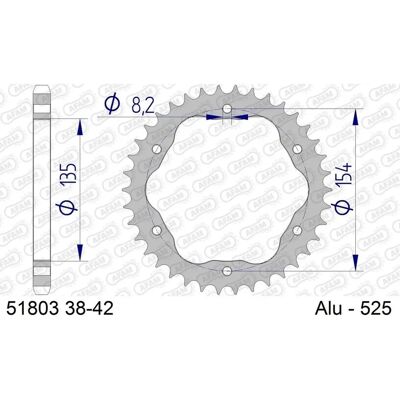 AFAM Aluminium-Kettenrad - 51803-525 - Langlebig AFAM Aluminium-Kettenrad - 51803-525 - Langlebig