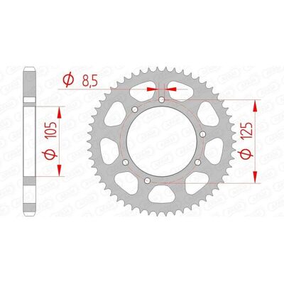 AFAM Stahl Kettenrad 62 Zähne für Derbi 125, HM-Moto CRE/CRM, Rieju RS3, Yamaha XT - Produkttyp AFAM Stahl Kettenrad 62 Zähne für Derbi 125, HM-Moto CRE/CRM, Rieju RS3, Yamaha XT - Produkttyp