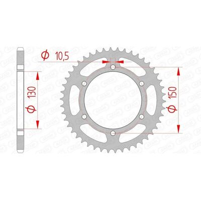 AFAM Stalen standaard achtertandwiel - 520 - Unisex - Producttype AFAM Stalen standaard achtertandwiel - 520 - Unisex - Producttype