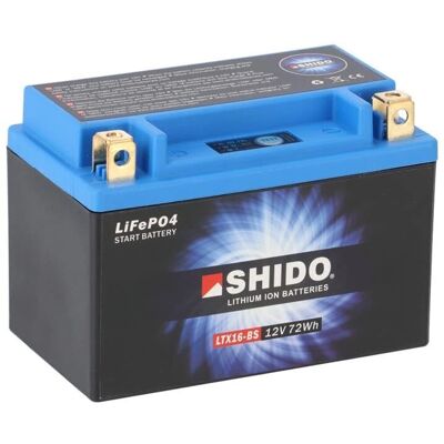 Batterie Lithium Shido LTX16-BS - 12V Moto Scooter - Publicité Batterie Lithium Shido LTX16-BS - 12V Moto Scooter - Publicité