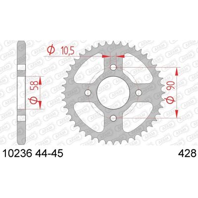 Piñón trasero estándar de acero AFAM - 10236 - Parte de motocicleta duradera Piñón trasero estándar de acero AFAM - 10236 - Parte de motocicleta duradera