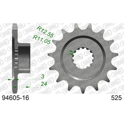 Afam Stahlkettensrad 94605 - 525 - Unisex Afam Stahlkettensrad 94605 - 525 - Unisex