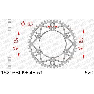 Afam Steel Self-Cleaning Rear Sprocket - 520 - 260mm - Unisex Afam Steel Self-Cleaning Rear Sprocket - 520 - 260mm - Unisex