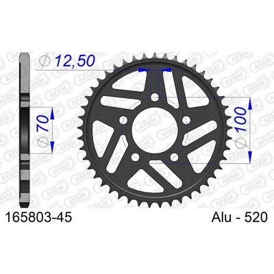 AFAM Aluminium Bakhjulet - 165803 - 520 - Unisex - Motorcykeldel AFAM Aluminium Bakhjulet - 165803 - 520 - Unisex - Motorcykeldel