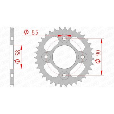 AFAM Stahl Standard-Kettenrad - 420 Kette - Langlebig, Kompatibel, Hochwertig - Hinterradkette AFAM Stahl Standard-Kettenrad - 420 Kette - Langlebig, Kompatibel, Hochwertig - Hinterradkette