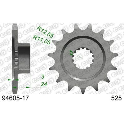 Pignone anteriore in acciaio Afam - Resistente per moto Pignone anteriore in acciaio Afam - Resistente per moto