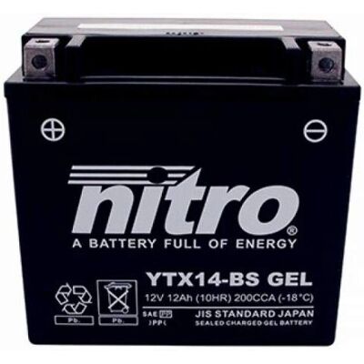Nitro YTX14-BS 12V Batterie - Versiegelt AGM Gel Nitro YTX14-BS 12V Batterie - Versiegelt AGM Gel