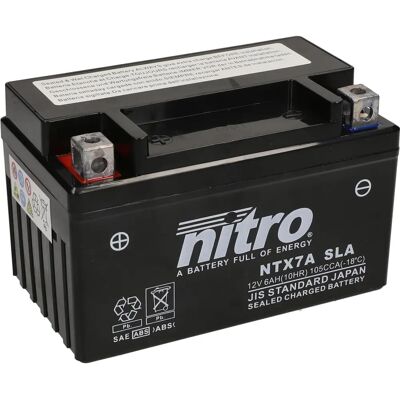 Nitro Batteri - Modell NTX7A-BS - Tät, Underhållsfri - Batterityp Nitro Batteri - Modell NTX7A-BS - Tät, Underhållsfri - Batterityp