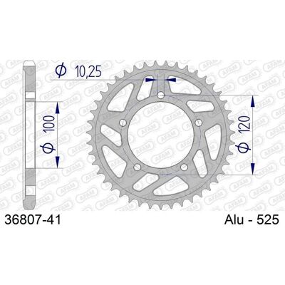 AFAM 36807-41 Aluminium Motorradsprocket - 41 Tanden AFAM 36807-41 Aluminium Motorradsprocket - 41 Tanden