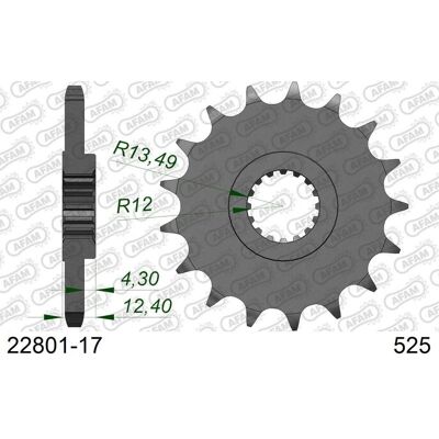 AFAM Stahlkettenrad 22801 - 525 - Unisex AFAM Stahlkettenrad 22801 - 525 - Unisex