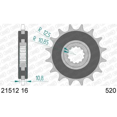 Afam 520 16T Motorfiets tandwiel - Geluidsreductie, duurzaam Afam 520 16T Motorfiets tandwiel - Geluidsreductie, duurzaam