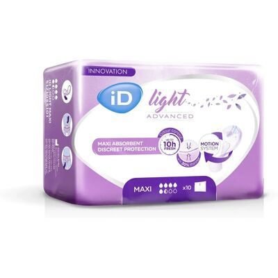 Protections urinaires ID Light Maxi - Légers - Publicité Protections urinaires ID Light Maxi - Légers - Publicité