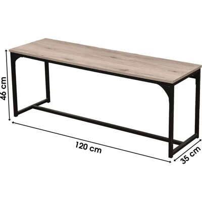 Onyx Industriële Stijl Bank - 120x35x46 cm Onyx Industriële Stijl Bank - 120x35x46 cm
