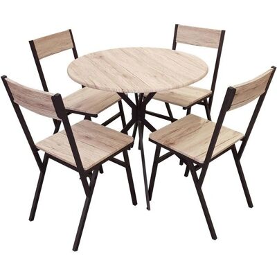 Ensemble salle à manger rond 80 cm avec 4 chaises - DARCY - Publicité Ensemble salle à manger rond 80 cm avec 4 chaises - DARCY - Publicité
