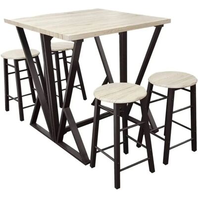 Marque Modèle - Table Haute Pliable avec 4 Tabourets - Table Haute - Publicité Marque Modèle - Table Haute Pliable avec 4 Tabourets - Table Haute - Publicité