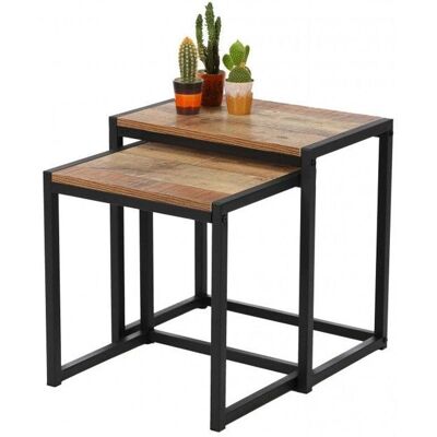 OKA Ensemble de 2 Tables Naturel et Noir - Tables d'appoint - Publicité OKA Ensemble de 2 Tables Naturel et Noir - Tables d'appoint - Publicité