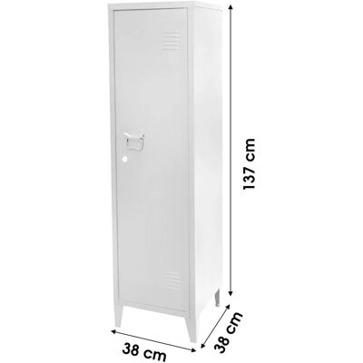 Armario de Metal Blanco de 1 Puerta - Armoire Armario de Metal Blanco de 1 Puerta - Armoire