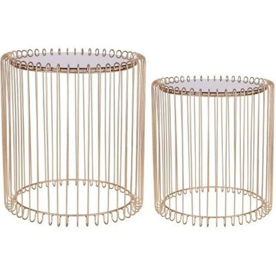 Unbranded - Gold Set 2 - Gold - Glass Metal - Nest Tables Unbranded - Gold Set 2 - Gold - Glass Metal - Nest Tables