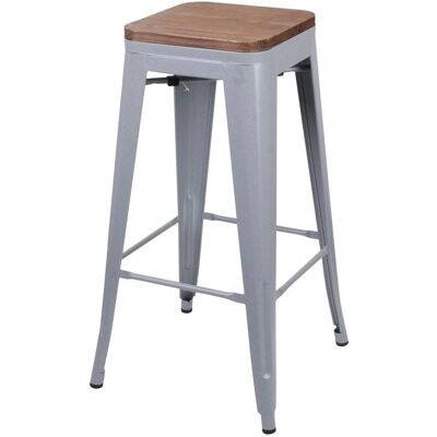 Tabouret de bar vintage URBAN LIVING - Pieds en métal Assise en pin - Gris mat - Publicité Tabouret de bar vintage URBAN LIVING - Pieds en métal Assise en pin - Gris mat - Publicité
