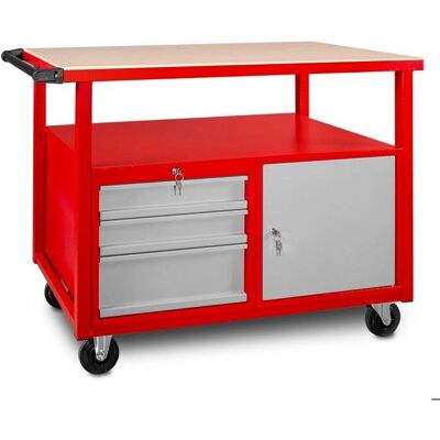 MW Tools DEW12060L - Banc de travail avec 3 tiroirs et armoire - Publicité MW Tools DEW12060L - Banc de travail avec 3 tiroirs et armoire - Publicité