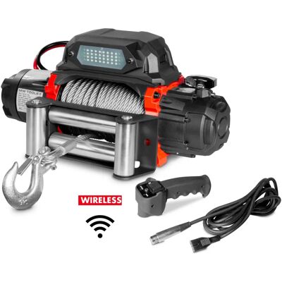 Treuil électrique MW Tools 5443kg 26m câble acier - 24V robuste - Publicité Treuil électrique MW Tools 5443kg 26m câble acier - 24V robuste - Publicité