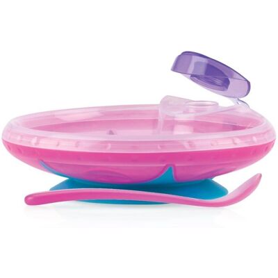 Bol rose Nuby avec couvercle - 3+ mois Bol rose Nuby avec couvercle - 3+ mois