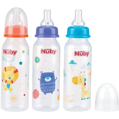 Nuby NV03004 Voedingsfles - 240ml Gemengd Nuby NV03004 Voedingsfles - 240ml Gemengd